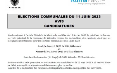 Candidatures élections communales 2023