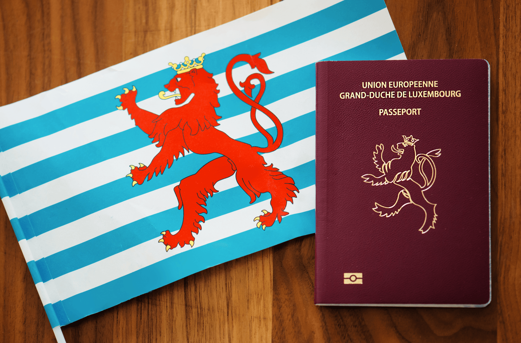 Passport Image drapeau et passeport luxembourgeois