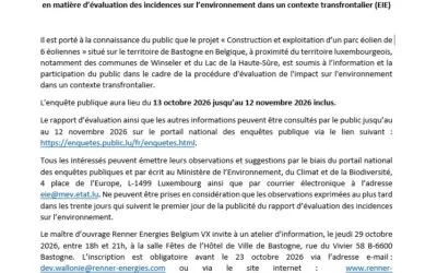 « Implantation d’un parc de 6 éoliennes » à Wardin